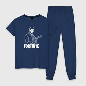 Женская пижама хлопок с принтом Fortnite в городе Новоалтайск, 100% хлопок | брюки и футболка прямого кроя, без карманов, на брюках мягкая резинка на поясе и по низу штанин | battle royale | fortnite | lama | батл рояль | лама | фортнайт
