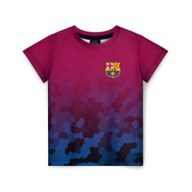 Детская футболка 3D с принтом FC BARCA SPORT в городе Новоалтайск, 100% гипоаллергенный полиэфир | прямой крой, круглый вырез горловины, длина до линии бедер, чуть спущенное плечо, ткань немного тянется | fc | fc barca | football | football club | sport | барселона | спорт | спортивные | униформа | фирменные цвета | фк | футбол | футбольный клуб