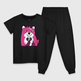 Детская пижама хлопок с принтом Fortnite Bear в городе Новоалтайск, 100% хлопок |  брюки и футболка прямого кроя, без карманов, на брюках мягкая резинка на поясе и по низу штанин
 | battle royale | fortnite | lama | батл рояль | лама | медведь | фортнайт