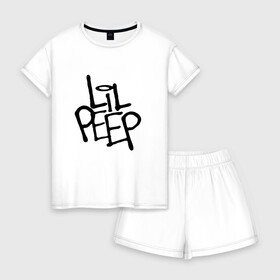 Женская пижама с шортиками хлопок с принтом Lil Peep в городе Новоалтайск, 100% хлопок | футболка прямого кроя, шорты свободные с широкой мягкой резинкой | awful things | gustav hr | lil peep | густав ор | клауд | клауд рэп | лил | лили | певец | пееп | пеп | пип | пост эмо | реп | репер | рэп | рэпер | трэп | хип | хип хоп | хипхоп | хоп | эмо | эмо трэп
