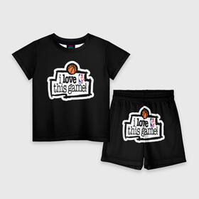 Детский костюм с шортами 3D с принтом NBA. I love this game в городе Новоалтайск,  |  | Тематика изображения на принте: basketball | i love this game | nba | баскетбол