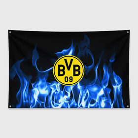 Флаг-баннер с принтом BORUSSIA в городе Новоалтайск, 100% полиэстер | размер 67 х 109 см, плотность ткани — 95 г/м2; по краям флага есть четыре люверса для крепления | боруссия | дортмунд