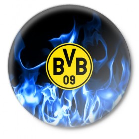 Значок с принтом BORUSSIA в городе Новоалтайск,  металл | круглая форма, металлическая застежка в виде булавки | Тематика изображения на принте: боруссия | дортмунд