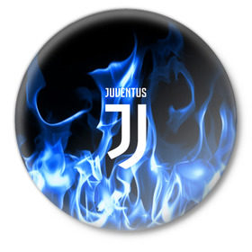 Значок с принтом JUVENTUS в городе Новоалтайск,  металл | круглая форма, металлическая застежка в виде булавки | fc | football | footer | juventus | soccer | socker | sport | огонь | пламя | спорт | футбол | футбольный клуб | ювентус