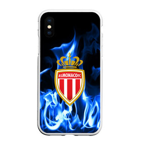 Чехол для iPhone XS Max матовый с принтом MONACO в городе Новоалтайск, Силикон | Область печати: задняя сторона чехла, без боковых панелей | fc | football | footer | monaco | soccer | socker | sport | монако | огонь | пламя | спорт | футбол | футбольный клуб