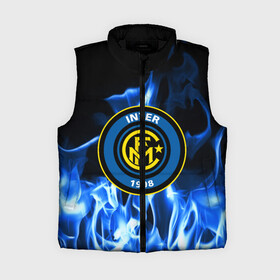 Женский жилет утепленный 3D с принтом INTER в городе Новоалтайск,  |  | fc | football | footer | inter | soccer | socker | sport | интер | огонь | пламя | спорт | футбол | футбольный клуб