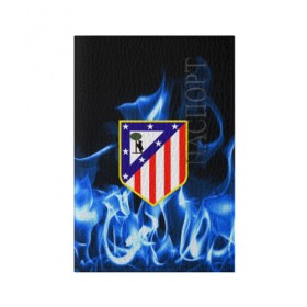 Обложка для паспорта матовая кожа с принтом ATLETICO MADRID в городе Новоалтайск, натуральная матовая кожа | размер 19,3 х 13,7 см; прозрачные пластиковые крепления | Тематика изображения на принте: атлетико мадрид | эмблема
