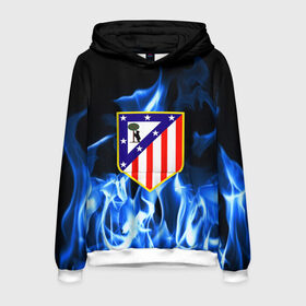 Мужская толстовка 3D с принтом ATLETICO MADRID в городе Новоалтайск, 100% полиэстер | двухслойный капюшон со шнурком для регулировки, мягкие манжеты на рукавах и по низу толстовки, спереди карман-кенгуру с мягким внутренним слоем. | Тематика изображения на принте: атлетико мадрид | эмблема