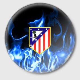 Значок с принтом ATLETICO MADRID в городе Новоалтайск,  металл | круглая форма, металлическая застежка в виде булавки | Тематика изображения на принте: атлетико мадрид | эмблема