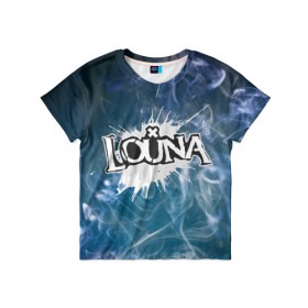Детская футболка 3D с принтом Луна (дым) в городе Новоалтайск, 100% гипоаллергенный полиэфир | прямой крой, круглый вырез горловины, длина до линии бедер, чуть спущенное плечо, ткань немного тянется | Тематика изображения на принте: louna | rock | музыка