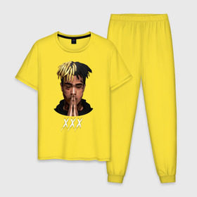 Мужская пижама хлопок с принтом XXXtentacion (6) в городе Новоалтайск, 100% хлопок | брюки и футболка прямого кроя, без карманов, на брюках мягкая резинка на поясе и по низу штанин
 | 
