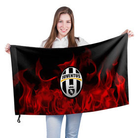 Флаг 3D с принтом JUVENTUS SPORT в городе Новоалтайск, 100% полиэстер | плотность ткани — 95 г/м2, размер — 67 х 109 см. Принт наносится с одной стороны | football | soccer | ювентус