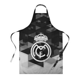 Фартук 3D с принтом FC Real Madrid sport geometry в городе Новоалтайск, 100% полиэстер | общий размер — 65 х 85 см, ширина нагрудника — 26 см, горловина — 53 см, длина завязок — 54 см, общий обхват в поясе — 173 см. Принт на завязках и на горловине наносится с двух сторон, на основной части фартука — только с внешней стороны | abstraction | championship | fc | football | footer | polygon | real madrid | soccer | socker | sport | абстракция | одежда | спорт | спортивный | униформа | футбол | футбольный клуб | чемпионат