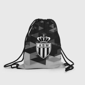Рюкзак-мешок 3D с принтом FC Monaco sport geometry в городе Новоалтайск, 100% полиэстер | плотность ткани — 200 г/м2, размер — 35 х 45 см; лямки — толстые шнурки, застежка на шнуровке, без карманов и подкладки | abstraction | championship | fc | football | footer | monaco | polygon | soccer | socker | sport | абстракция | монако | одежда | спорт | спортивный | униформа | футбол | футбольный клуб | чемпионат
