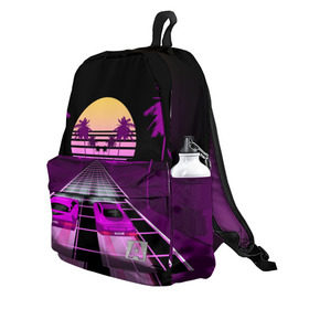 Рюкзак 3D с принтом Vaporwave в городе Новоалтайск, 100% полиэстер | лямки с регулируемой длиной, сверху петелька, чтобы рюкзак можно было повесить на вешалку. Основное отделение закрывается на молнию, как и внешний карман. Внутри два дополнительных кармана, один из которых закрывается на молнию. По бокам два дополнительных кармашка | 3d | cgi | digital art | music | retro | vaporwave | абстракция | вейпорвейв | геометрия | музыка | ретро