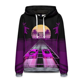 Мужская толстовка 3D с принтом Vaporwave в городе Новоалтайск, 100% полиэстер | двухслойный капюшон со шнурком для регулировки, мягкие манжеты на рукавах и по низу толстовки, спереди карман-кенгуру с мягким внутренним слоем. | 3d | cgi | digital art | music | retro | vaporwave | абстракция | вейпорвейв | геометрия | музыка | ретро
