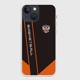 Чехол для iPhone 13 mini с принтом Баскетбол в городе Новоалтайск,  |  | basketball | nba | sport | баскет | баскетбол | бол | борьба | игра | линии | надпись | нба | полосы | россии | россия | рф | сборная | символ | состязание | спорт | стритбол | фиба | флаг