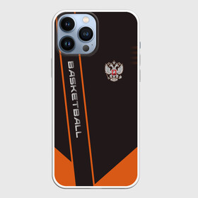 Чехол для iPhone 13 Pro Max с принтом Баскетбол в городе Новоалтайск,  |  | Тематика изображения на принте: basketball | nba | sport | баскет | баскетбол | бол | борьба | игра | линии | надпись | нба | полосы | россии | россия | рф | сборная | символ | состязание | спорт | стритбол | фиба | флаг