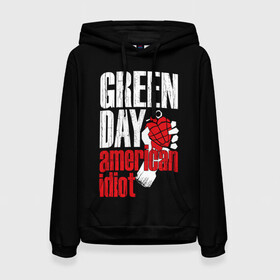 Женская толстовка 3D с принтом Green Day American Idiot в городе Новоалтайск, 100% полиэстер  | двухслойный капюшон со шнурком для регулировки, мягкие манжеты на рукавах и по низу толстовки, спереди карман-кенгуру с мягким внутренним слоем. | green day | punk rock | билли джо армстронг | панк рок