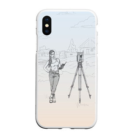Чехол для iPhone XS Max матовый с принтом Девушка с контроллером в городе Новоалтайск, Силикон | Область печати: задняя сторона чехла, без боковых панелей | Тематика изображения на принте: surveyor | геодезист | геодезия | кадастр