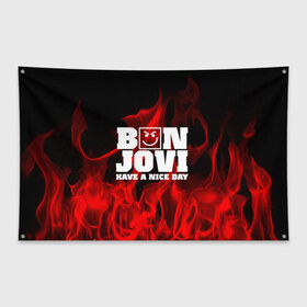 Флаг-баннер с принтом BON JOVI в городе Новоалтайск, 100% полиэстер | размер 67 х 109 см, плотность ткани — 95 г/м2; по краям флага есть четыре люверса для крепления | bon jovi | альтернативный хип хоп | группа | инди поп | музыка | музыкальное произведение | ноты | регги | рок | синти поп