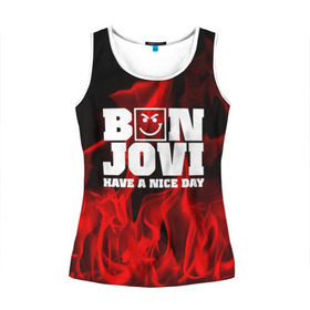 Женская майка 3D с принтом BON JOVI в городе Новоалтайск, 100% полиэстер | круглая горловина, прямой силуэт, длина до линии бедра | bon jovi | альтернативный хип хоп | группа | инди поп | музыка | музыкальное произведение | ноты | регги | рок | синти поп