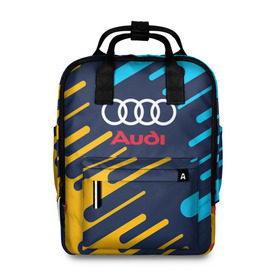 Женский рюкзак 3D с принтом AUDI. в городе Новоалтайск, 100% полиэстер | лямки с регулируемой длиной, сверху ручки, чтобы рюкзак нести как сумку. Основное отделение закрывается на молнию, как и внешний карман. Внутри два дополнительных кармана, один из которых закрывается на молнию. По бокам два дополнительных кармашка, куда поместится маленькая бутылочка
 | abstraction | audi | auto | sport | абстракция | авто | автомобиль | автомобильные | ауди | бренд | логотип | марка | машины | спорт