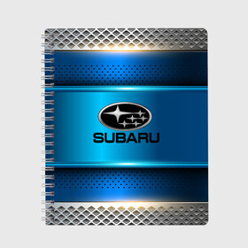 Тетрадь с принтом SUBARU sport collection в городе Новоалтайск, 100% бумага | 48 листов, плотность листов — 60 г/м2, плотность картонной обложки — 250 г/м2. Листы скреплены сбоку удобной пружинной спиралью. Уголки страниц и обложки скругленные. Цвет линий — светло-серый
 | auto | automobile | car | carbon | machine | motor | motor car | sport car | subaru | автомашина | бренд | легковой автомобиль | марка | спортивный автомобиль | тачка