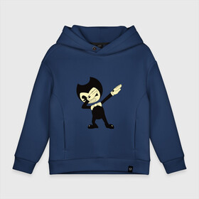 Детское худи Oversize хлопок с принтом Bendy and the ink machine Dab в городе Новоалтайск, френч-терри — 70% хлопок, 30% полиэстер. Мягкий теплый начес внутри —100% хлопок | боковые карманы, эластичные манжеты и нижняя кромка, капюшон на магнитной кнопке | Тематика изображения на принте: batim | bendy | bendy and the ink machine | dab | horror | ink | machine | rap | trend