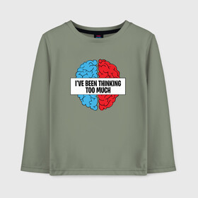 Детский лонгслив хлопок с принтом Ive been thinking 2 much в городе Новоалтайск, 100% хлопок | круглый вырез горловины, полуприлегающий силуэт, длина до линии бедер | twenty one pilots