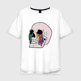 Мужская футболка хлопок Oversize с принтом Twenty One Pilots в городе Новоалтайск, 100% хлопок | свободный крой, круглый ворот, “спинка” длиннее передней части | skull | череп