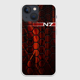 Чехол для iPhone 13 mini с принтом N7. в городе Новоалтайск,  |  | abstract | game | geometry | logo | n7 | texture | абстракция | броня | геометрия | игра | костюм | лого | логотип | масс эффект | н7 | соты | стальная броня | шепард