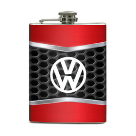 Фляга с принтом VOLKSWAGEN  в городе Новоалтайск, металлический корпус | емкость 0,22 л, размер 125 х 94 мм. Виниловая наклейка запечатывается полностью | auto | automobile | car | carbon | machine | motor | motor car | sport car | volkswagen | автомашина | бренд | легковой автомобиль | марка | спортивный автомобиль | тачка