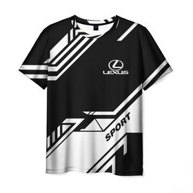 Мужская футболка 3D с принтом LEXUS SPORT в городе Новоалтайск, 100% полиэфир | прямой крой, круглый вырез горловины, длина до линии бедер | Тематика изображения на принте: auto | lexus | sport | авто | автомобиль | автомобильные | бренд | лексус | марка | машины | спорт