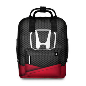 Женский рюкзак 3D с принтом HONDA в городе Новоалтайск, 100% полиэстер | лямки с регулируемой длиной, сверху ручки, чтобы рюкзак нести как сумку. Основное отделение закрывается на молнию, как и внешний карман. Внутри два дополнительных кармана, один из которых закрывается на молнию. По бокам два дополнительных кармашка, куда поместится маленькая бутылочка
 | Тематика изображения на принте: auto | automobile | car | carbon | honda | machine | motor | motor car | sport car | автомашина | бренд | легковой автомобиль | марка | спортивный автомобиль | тачка | хонда