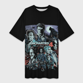 Платье-футболка 3D с принтом Uncharted 4 в городе Новоалтайск,  |  | chloe | drake | elena | nathan | naughty dog | sully | анчартед | дрейк | натан | нейтан | ноти дог | пиратs | приключения | путь вора | салли | утраченное наследие