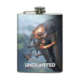 Фляга с принтом Uncharted в городе Новоалтайск, металлический корпус | емкость 0,22 л, размер 125 х 94 мм. Виниловая наклейка запечатывается полностью | Тематика изображения на принте: chloe | drake | elena | nathan | naughty dog | sully | анчартед | дрейк | натан | нейтан | ноти дог | пиратs | приключения | путь вора | салли | утраченное наследие