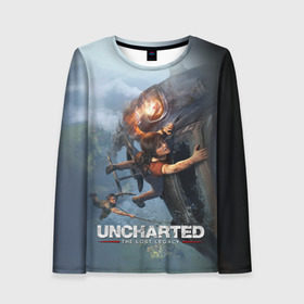Женский лонгслив 3D с принтом Uncharted в городе Новоалтайск, 100% полиэстер | длинные рукава, круглый вырез горловины, полуприлегающий силуэт | chloe | drake | elena | nathan | naughty dog | sully | анчартед | дрейк | натан | нейтан | ноти дог | пиратs | приключения | путь вора | салли | утраченное наследие