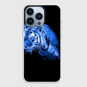 Чехол для iPhone 13 Pro с принтом Синий тигр в городе Новоалтайск,  |  | Тематика изображения на принте: tiger | большая кошка | огонь | пламя | тигр | хищник