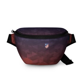 Поясная сумка 3D с принтом ATLETICO MADRID в городе Новоалтайск, 100% полиэстер | плотная ткань, ремень с регулируемой длиной, внутри несколько карманов для мелочей, основное отделение и карман с обратной стороны сумки застегиваются на молнию | атлетико мадрид | полигоны | эмблема