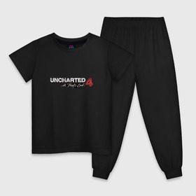 Детская пижама хлопок с принтом Uncharted logo в городе Новоалтайск, 100% хлопок |  брюки и футболка прямого кроя, без карманов, на брюках мягкая резинка на поясе и по низу штанин
 | chloe | drake | elena | nathan | naughty dog | sully | анчартед | дрейк | натан | нейтан | ноти дог | пиратs | приключения | путь вора | салли | утраченное наследие