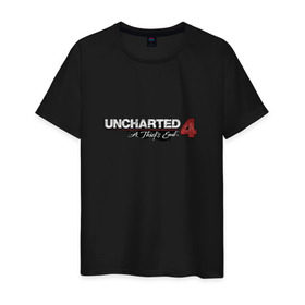 Мужская футболка хлопок с принтом Uncharted logo в городе Новоалтайск, 100% хлопок | прямой крой, круглый вырез горловины, длина до линии бедер, слегка спущенное плечо. | Тематика изображения на принте: chloe | drake | elena | nathan | naughty dog | sully | анчартед | дрейк | натан | нейтан | ноти дог | пиратs | приключения | путь вора | салли | утраченное наследие