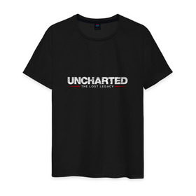 Мужская футболка хлопок с принтом Uncharted. Legacy в городе Новоалтайск, 100% хлопок | прямой крой, круглый вырез горловины, длина до линии бедер, слегка спущенное плечо. | chloe | drake | elena | nathan | naughty dog | sully | анчартед | дрейк | натан | нейтан | ноти дог | пиратs | приключения | путь вора | салли | утраченное наследие