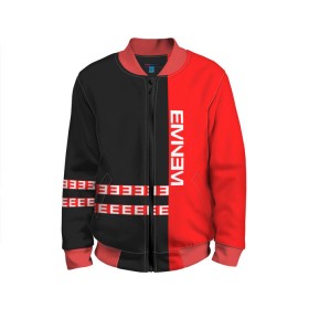 Детский бомбер 3D с принтом Eminem в городе Новоалтайск, 100% полиэстер | застегивается на молнию, по бокам два кармана без застежек, мягкие манжеты, по низу бомбера и на воротнике — эластичная резинка | Тематика изображения на принте: eminem | hip hop | hiphop | mc | rap | брюс | еменем | еминем | зачитал | маршалл | мс | мэтерс | реп | репер | речитатив | рэп | рэпер | хип | хипхоп | хоп | хорроркор | эменем | эминем