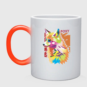 Кружка хамелеон с принтом Foxy в городе Новоалтайск, керамика | меняет цвет при нагревании, емкость 330 мл | Тематика изображения на принте: fox | волк | воротник | животное | заяц | зверь | колобок | лис | лиса | лисица | мех | обман | оранжевый | охота | патрикеевна | плутовка | рыжая | хвост | хитрая | хитрость | хищник