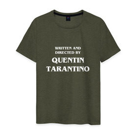 Мужская футболка хлопок с принтом By Quentin Tarantino в городе Новоалтайск, 100% хлопок | прямой крой, круглый вырез горловины, длина до линии бедер, слегка спущенное плечо. | кино | прикольная надпись | режиссер | тарантино
