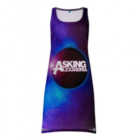Платье-майка 3D с принтом Asking Alexandria в городе Новоалтайск, 100% полиэстер | полуприлегающий силуэт, широкие бретели, круглый вырез горловины, удлиненный подол сзади. | aa | alexandria | asking | аа | александрия | аликсандрия | аскен | аскенг | аскин | аскинг | бен брюс | группа | дэнни уорсноп | метал | музыка | пост | рок | хэви | электроникор
