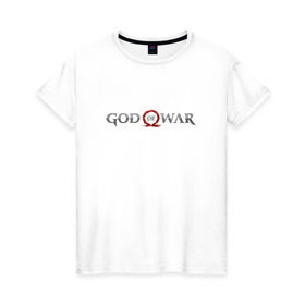 Женская футболка хлопок с принтом God of War в городе Новоалтайск, 100% хлопок | прямой крой, круглый вырез горловины, длина до линии бедер, слегка спущенное плечо | atreus | god of war | god of war 4 | gow | kratos | ps4 | атрей | бог войны | гов | зы4 | кратос | левиафан | мальчик | мимир | мировой змей | пиратs | эксклюзив