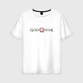Женская футболка хлопок Oversize с принтом God of War в городе Новоалтайск, 100% хлопок | свободный крой, круглый ворот, спущенный рукав, длина до линии бедер
 | atreus | god of war | god of war 4 | gow | kratos | ps4 | атрей | бог войны | гов | зы4 | кратос | левиафан | мальчик | мимир | мировой змей | пиратs | эксклюзив