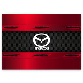 Поздравительная открытка с принтом MAZDA SPORT в городе Новоалтайск, 100% бумага | плотность бумаги 280 г/м2, матовая, на обратной стороне линовка и место для марки
 | auto | car | mazda | автомобиль | мазда | марка